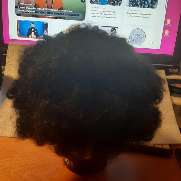 NEW ! Women & Men Short Curly Weave Afro Wig Black main image 4